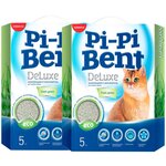PI-PI BENT DELUXE FRESH GRASS наполнитель комкующийся для туалета кошек ДеЛюкс с ароматом трав (5 + 5 кг) - изображение