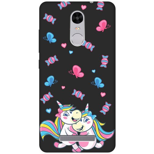 Матовый чехол Unicorns and Candies для Xiaomi Redmi Note 3 / Note 3 Pro / Сяоми Редми Ноут 3 / Ноут 3 Про с 3D эффектом черный матовый soft touch силиконовый чехол на xiaomi redmi note 3 note 3 pro сяоми редми ноут 3 ноут 3 про с 3d принтом stormtrooper stickers черный