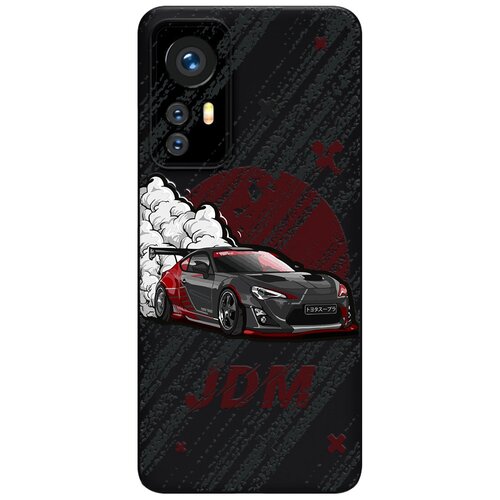 Силиконовый чехол Mcover на Xiaomi 12X с рисунком JDM чёрная машина силиконовый чехол mcover для xiaomi poco m3 с рисунком jdm чёрная машина