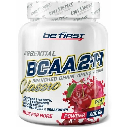 фото Be first bcaa 2:1:1 classic powder 200 гр (вишня)