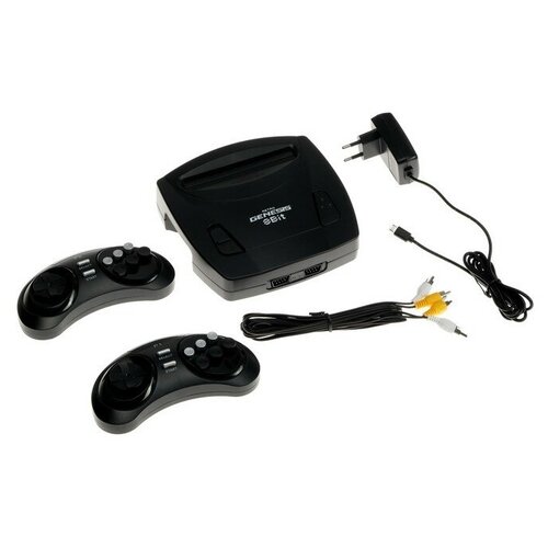 Игровая приставка Retro Genesis 8 Bit Wireless, AV кабель, 2 беспр. джойст., 300 игр, черная