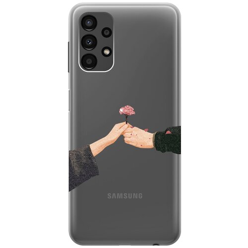 Силиконовый чехол с принтом Hands для Samsung Galaxy A13 4G / Самсунг А13 4Г силиконовый чехол на samsung galaxy a13 4g самсунг а13 4г silky touch premium с принтом minimalistic croco темно зеленый