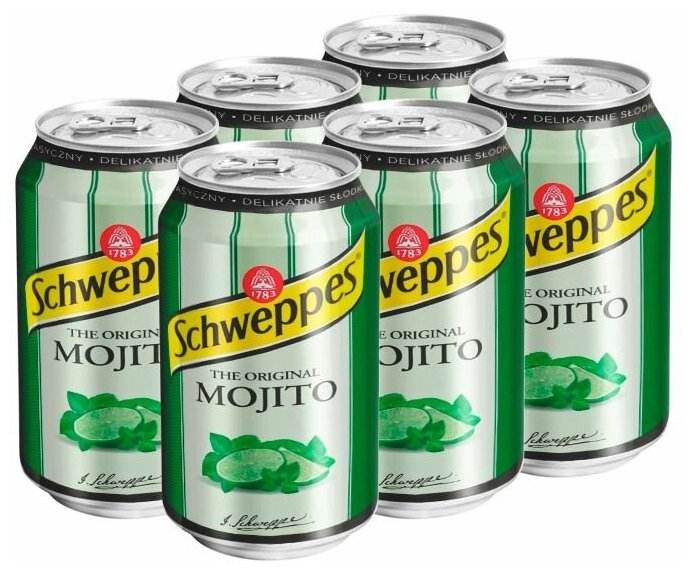 Газированный напиток Schweppes The Original Mojito со вкусом мохито (Польша), 330 мл (6 шт) - фотография № 1