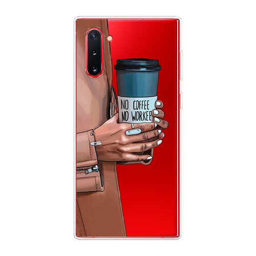 Силиконовый чехол на Samsung Galaxy Note 10 / Самсунг Гэлакси Нот 10 No coffee, прозрачный
