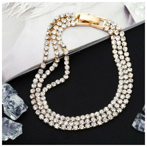 фото Браслет queen fair, стразы, 1 шт., размер 18 см, белый