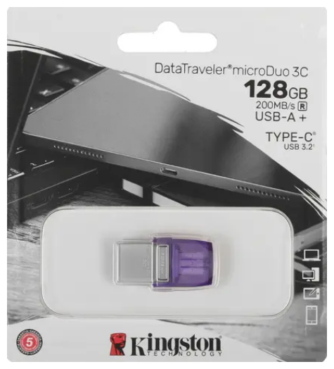 128Gb - Kingston DataTraveler microDuo 3C Dtduo3cg3/128gb .