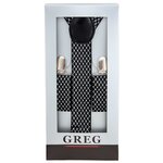 Подтяжки мужские в коробке GREG G-1-57, цвет Черный, размер универсальный - изображение