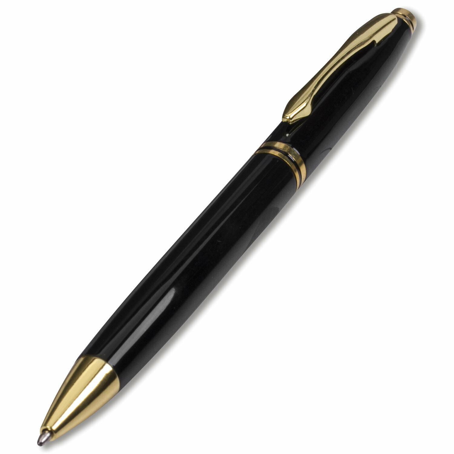 ручка шариковая Brauberg "De luxe Black", корпус черный, золот. детали, синяя - фото №4