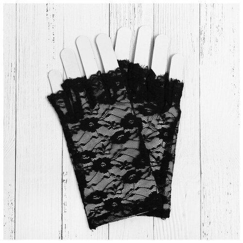 Карнавальные перчатки «Леди», для взрослых, цвет чёрный карнавальные перчатки леди цвет чёрный 4335194