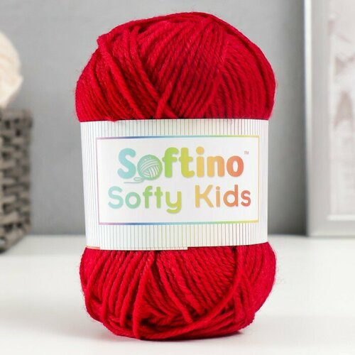 Пряжа 100% акрил Softy Kids 90м ±5м 50 гр цвет 33 бордо 5443669, 2 штуки