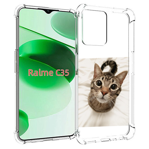 Чехол MyPads Котик для Realme C35 / Narzo 50A Prime задняя-панель-накладка-бампер чехол mypads котик с злой тенью для realme c35 narzo 50a prime задняя панель накладка бампер