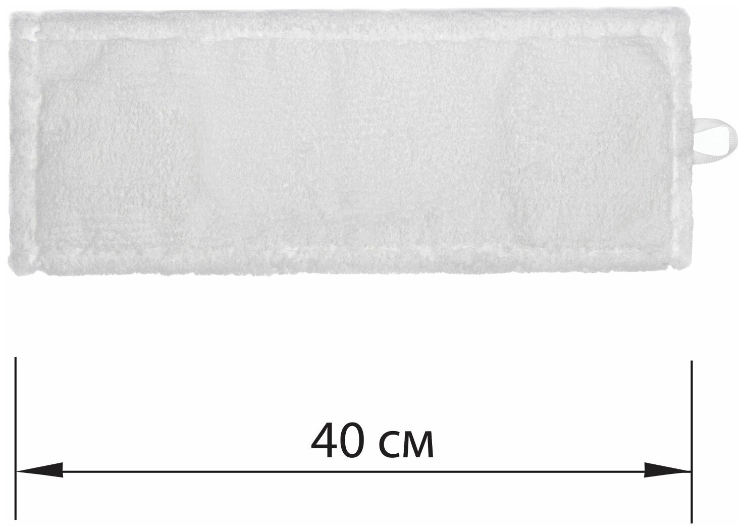 Насадка МОП плоская для швабры/держателя 40 см, уши/карманы (ТИП У/К), микрофибра, ЛАЙМА, 603122 - фото №10