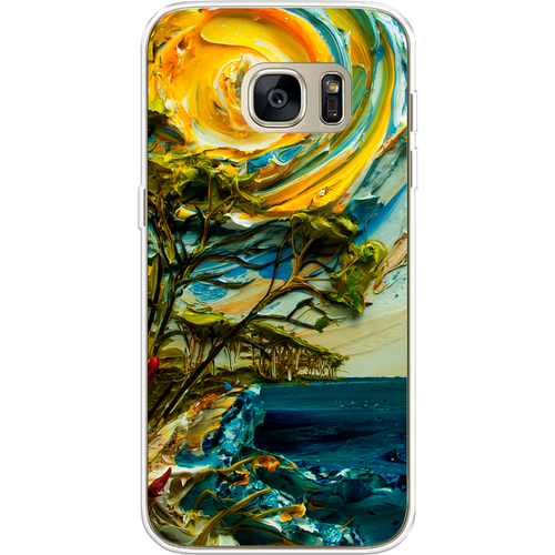 Силиконовый чехол на Samsung Galaxy S7 edge / Самсунг Галакси С 7 Эдж Солнце живопись