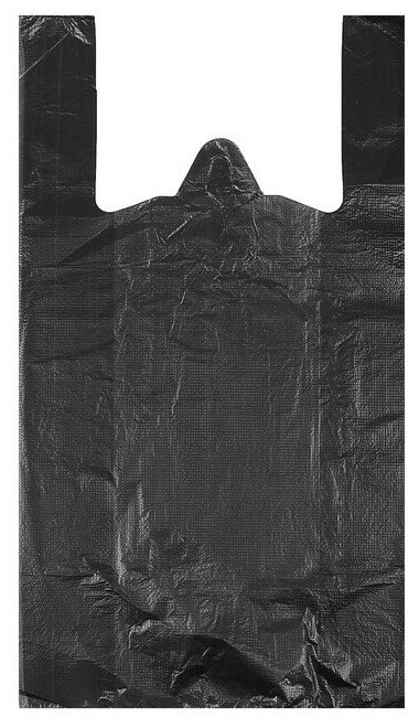 Пакет "Чёрный", полиэтиленовый, майка, 28 х 50 см, 12 мкм - фотография № 1