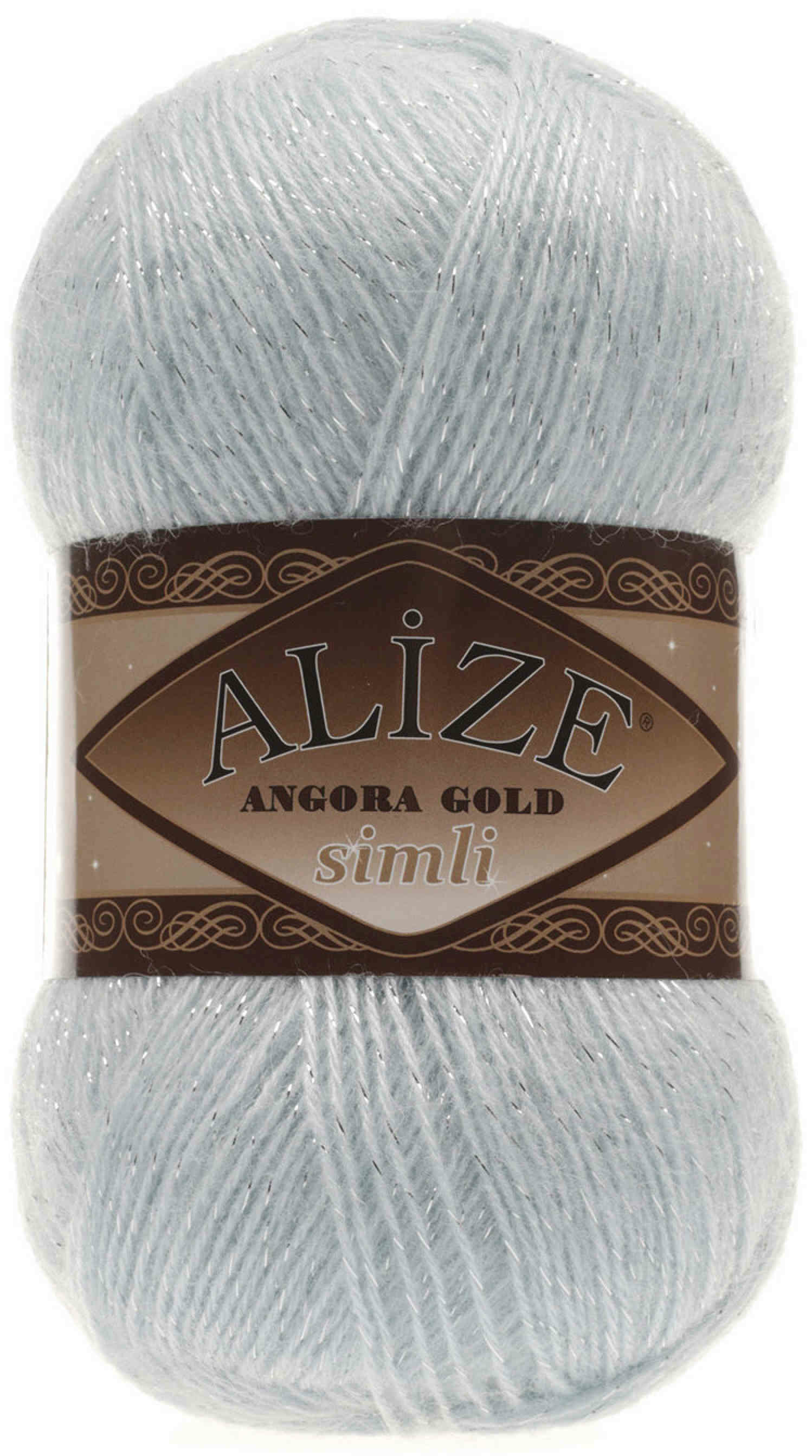 Пряжа Alize Angora Gold simli зимнее небо (514), 75%акрил/20%шерсть/5%метанит, 500м, 100г, 1шт