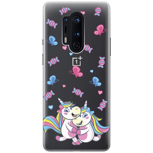 Силиконовый чехол с принтом Unicorns and Candies для OnePlus 8 Pro / ВанПлюс 8 Про силиконовый чехол с принтом cheers для oneplus 8 pro ванплюс 8 про