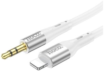 Кабель HOCO UPA22 Lighting(iPhone, iPad, iPod) на 3.5mm male AUX (TRS), 1 метр белый, для автомобильной стереосистемы