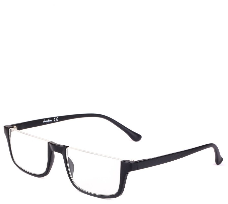 Готовые очки для чтения черные с диоптриями +2.00 футляр
