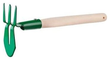 Мотыга-рыхлитель росток 155x70x425 мм, лепесток+3 зуба, прямая, с деревянной ручкой 39625 - фотография № 5