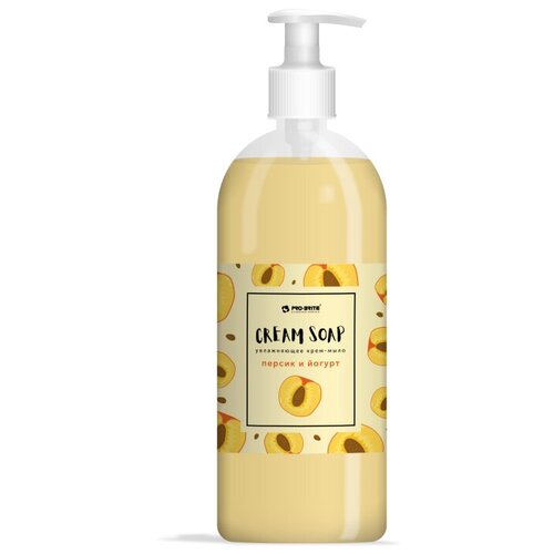 CREAM SOAP персик И йогурт. 1 Л. Увлажняющее крем-мыло с витамином Е крем мыло увлажняющее cream soap черника и йогурт 5 л