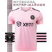 Футбольная футболка , размер S, розовый, белый