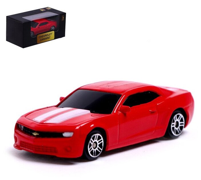 Машина металлическая CHEVROLET CAMARO, 1:64, цвет красный (1 шт.)