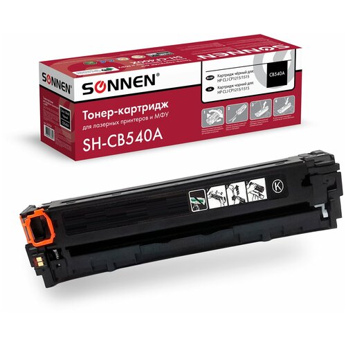 Картридж лазерный SONNEN (SH-CB540A) для HP CLJ CP1215/1515 высшее качество, черный, 2200 страниц, 363954