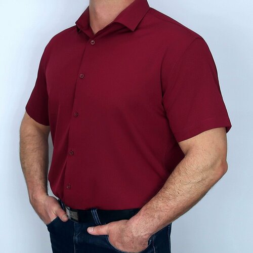 Рубашка , размер 7XL, бордовый