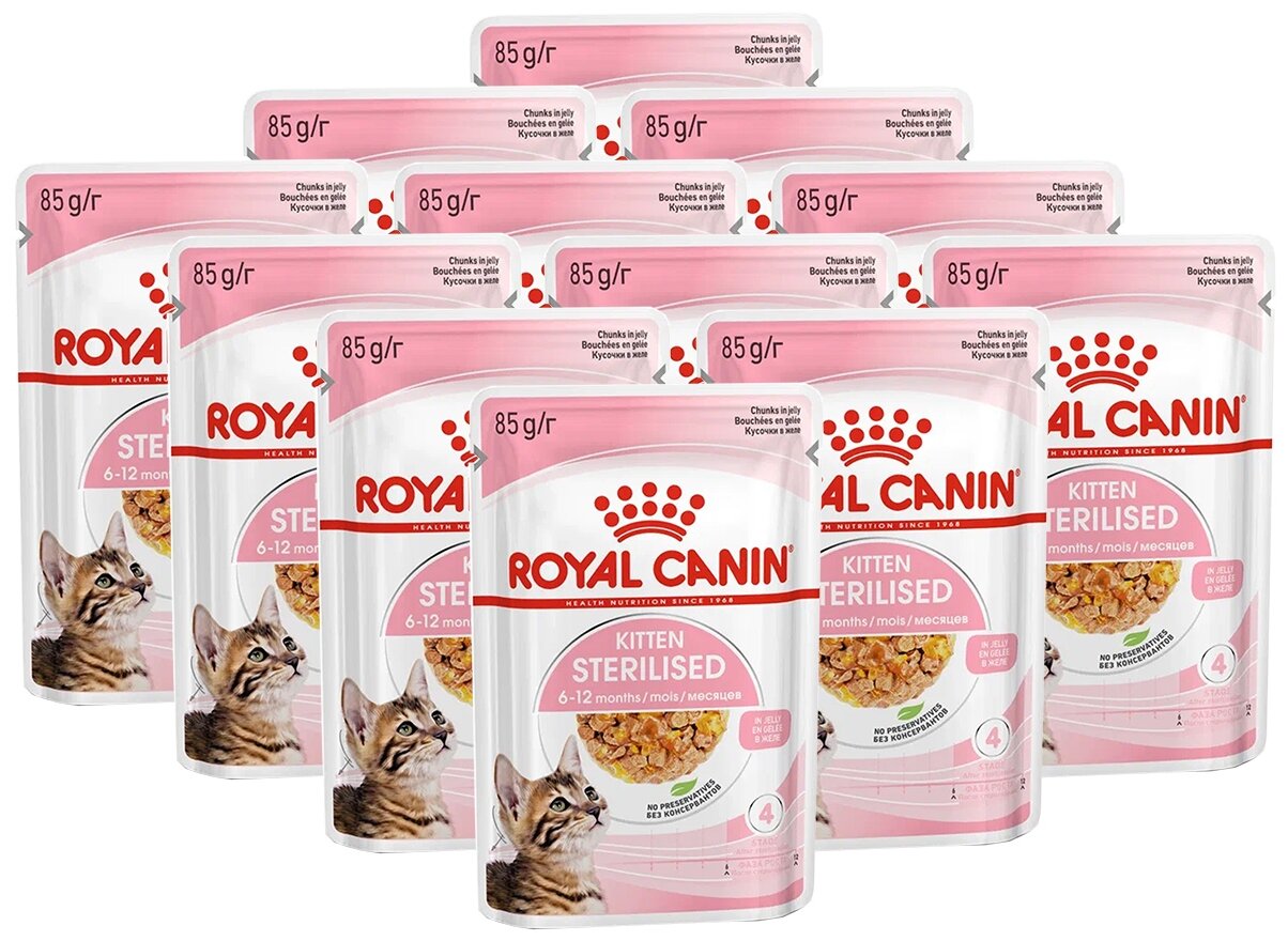 Влажный корм для стерилизованных котят Royal Canin профилактика избыточного веса мясное ассорти (кусочки в соусе)