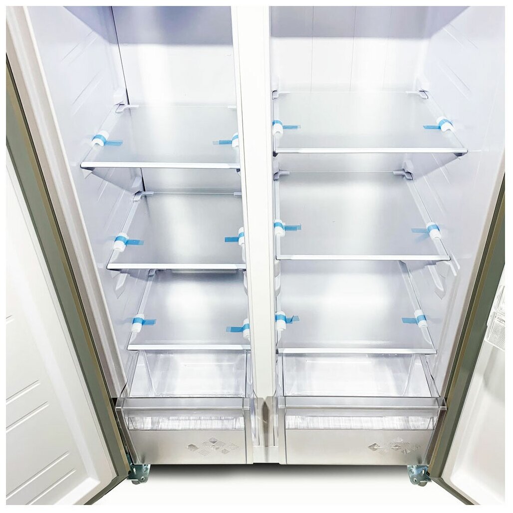 Холодильник Side by Side Ginzzu NFI-4012 золотистый - фотография № 8