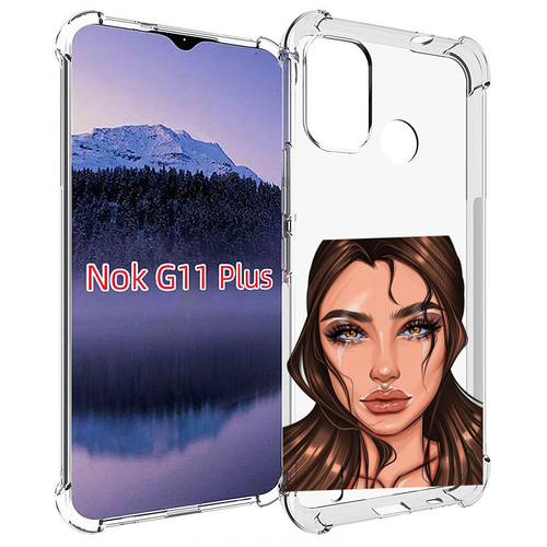 Чехол MyPads плачущая-девушка женский для Nokia G11 Plus задняя-панель-накладка-бампер