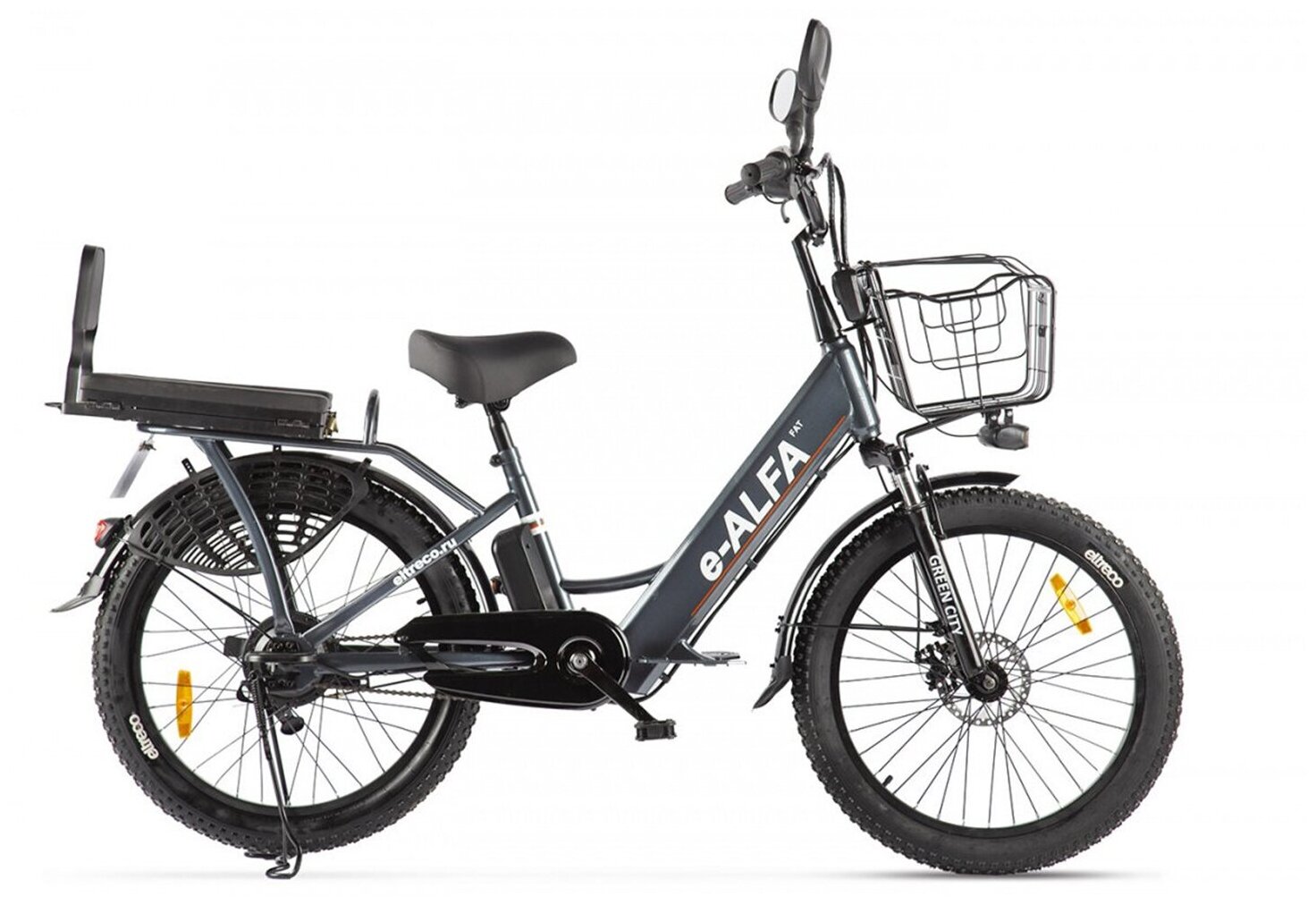 Электровелосипед Green City E-Alfa Fat (2022) (Серый)