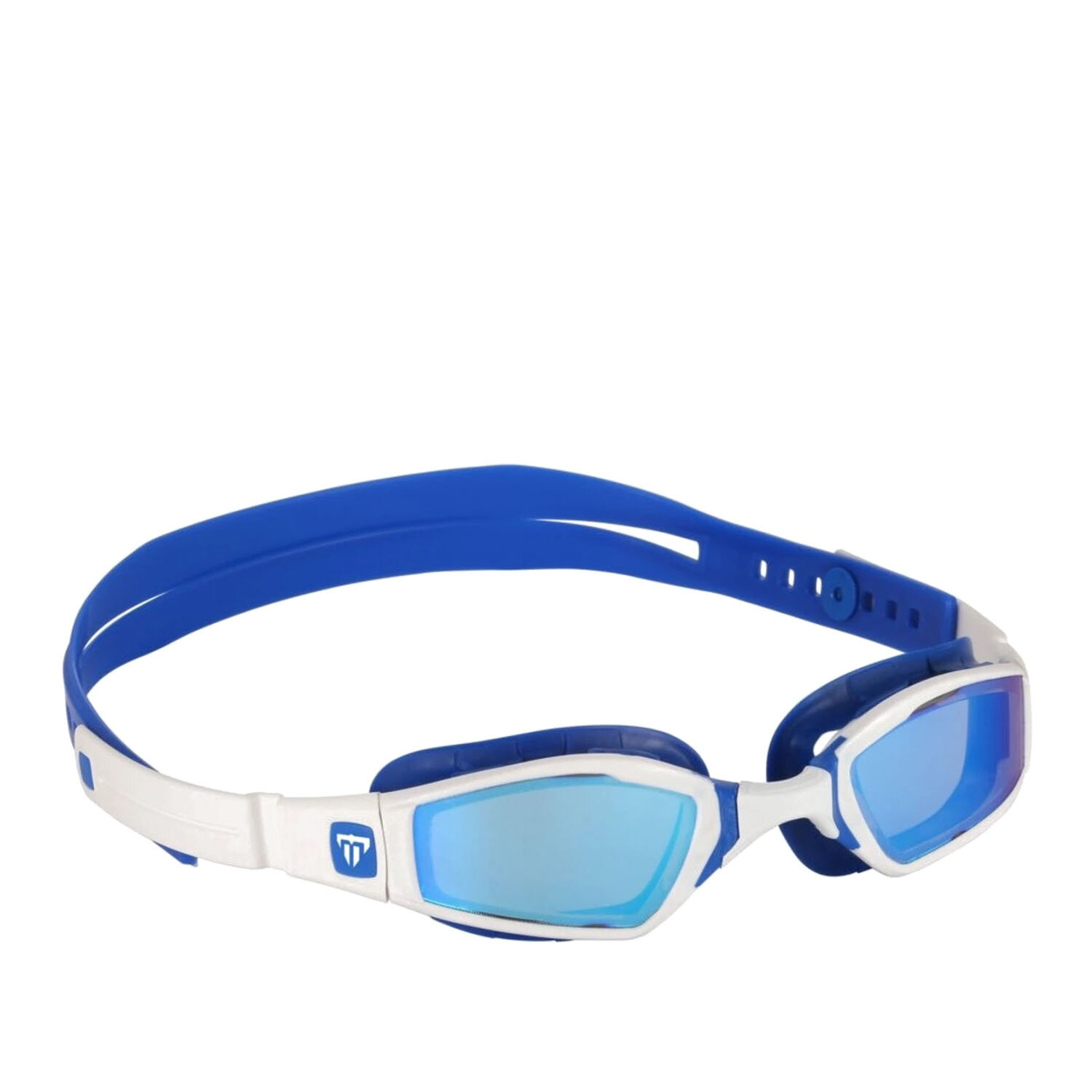 Очки для плавания Phelps Ninja, голубые зеркальные линзы, белый/синий