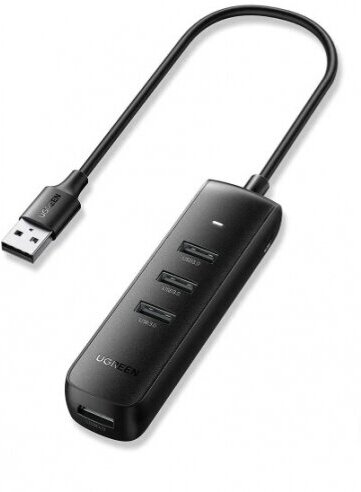 Концентратор-USB Ugreen 4 в 1 (хаб), 4 x USB 3.0, 5Gbps, 0.25м, черный