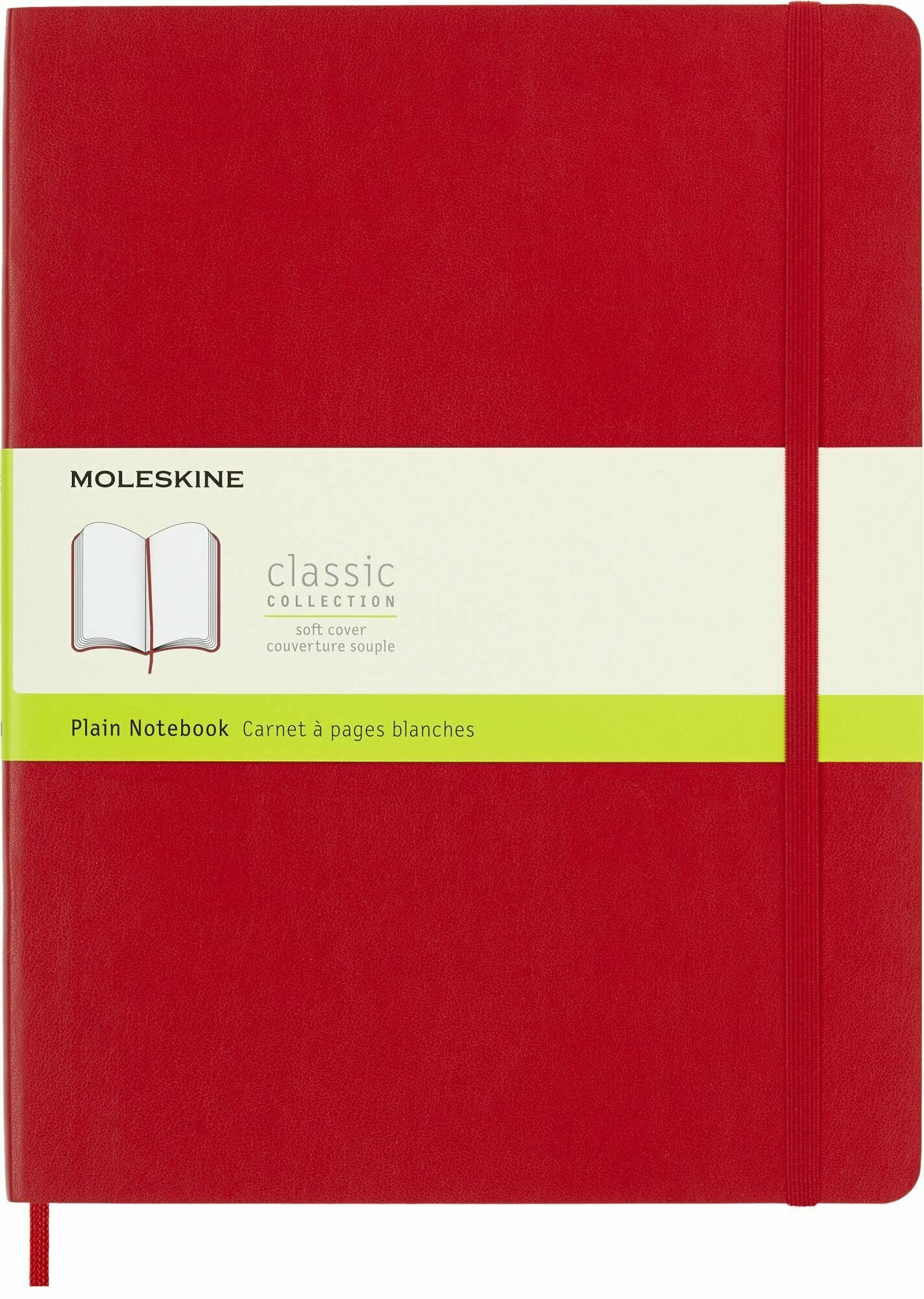 Блокнот без разметки Moleskine CLASSIC SOFT (QP623F2) 19х25см 192стр. мягкая обложка, красный