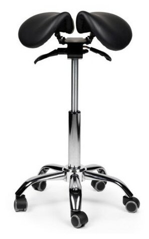 OKIRO Стул-седло для мастера на колесах с регулировкой наклона HY 4008 BL/ стул для парикмахера, визажиста