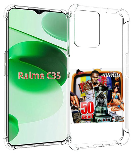 Чехол MyPads 50 Cent - Retro 50 Cent Blends для Realme C35 / Narzo 50A Prime задняя-панель-накладка-бампер