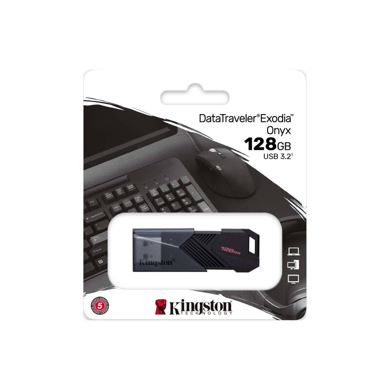 Накопитель USB 3.2 128GB Kingston DTXON/128GB Gen 1, матовый чёрный корпус - фото №4
