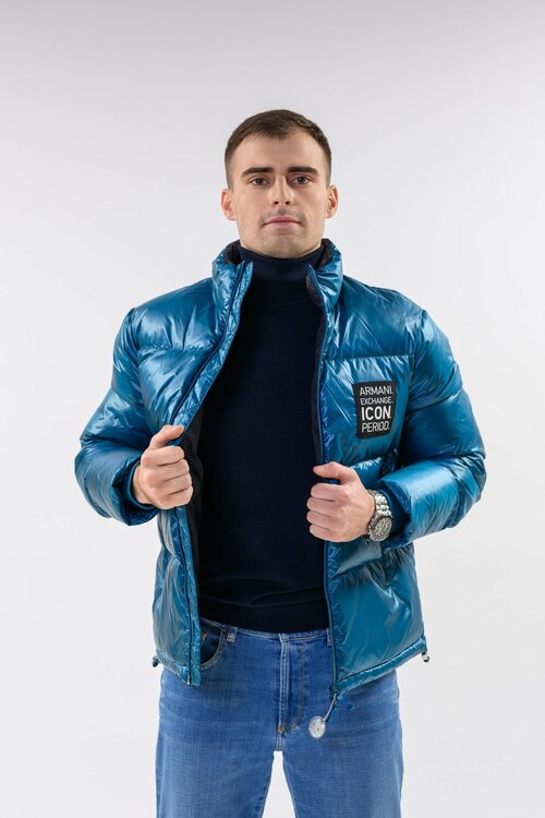 Куртка Armani Exchange, размер XXL, бирюзовый