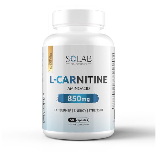 фото L-carnitine, 90 капсул, л-карнитин жиросжигатель спортивный для похудения solab