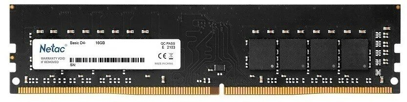 Оперативная память Netac DIMM DDR4 16Гб(2666МГц, CL19, NTBSD4P26SP-16)