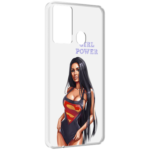 Чехол MyPads Девушка-супермен женский для ITEL P37 / ITEL Vision 2S задняя-панель-накладка-бампер