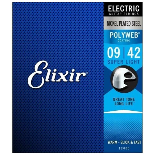 ELIXIR 12000 Струны для электрогитары elixir 11000 polyweb anti rust extra light струны для акустической гитары