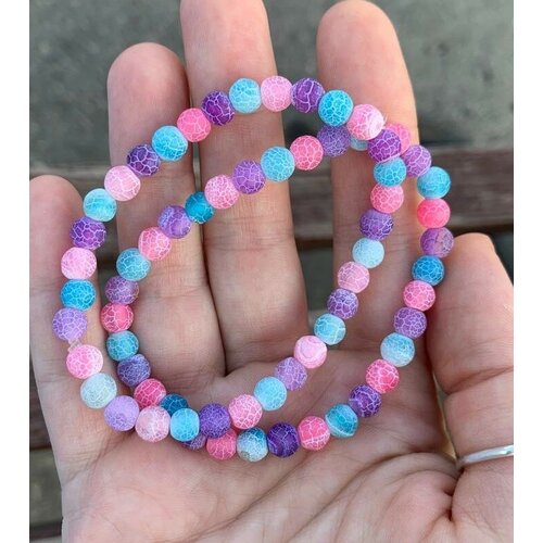 Женский браслет из натуральных камней африканского агат, африканский агат разноцветный