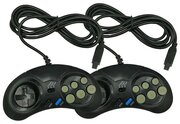 Джойстик/геймпад/контроллер Turbo для игровой приставки Sega 9pin 16 bit узкий разъем черный