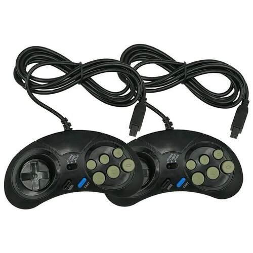 Джойстик/геймпад/контроллер Turbo для игровой приставки Sega 9pin 16 bit узкий разъем черный игровой джойстик palmexx sega для пк ноутбука smarttv usb2 0 проводной 1 8м