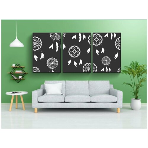 фото Набор модулных постеров для интерьера "бесшовный, ловец снов, американский" 60x90 см. в тубусе, без рамки lotsprints