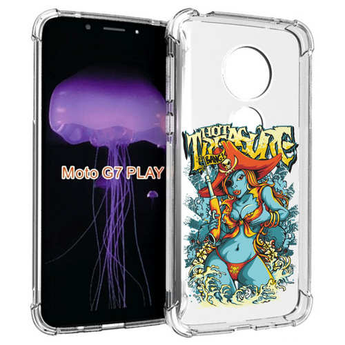 Чехол MyPads нарисованная синяя девушка комикс для Motorola Moto G7 Play задняя-панель-накладка-бампер