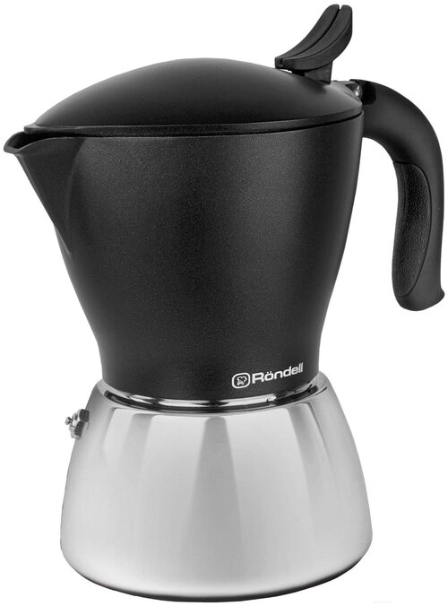 Гейзерная кофеварка Rondell Melange RDS-1304 (450 мл), 410 мл, серый/черный