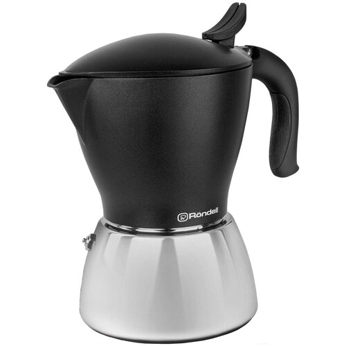 Гейзерная кофеварка Rondell Melange RDS-1304 (450 мл), 450 мл, серый/черный